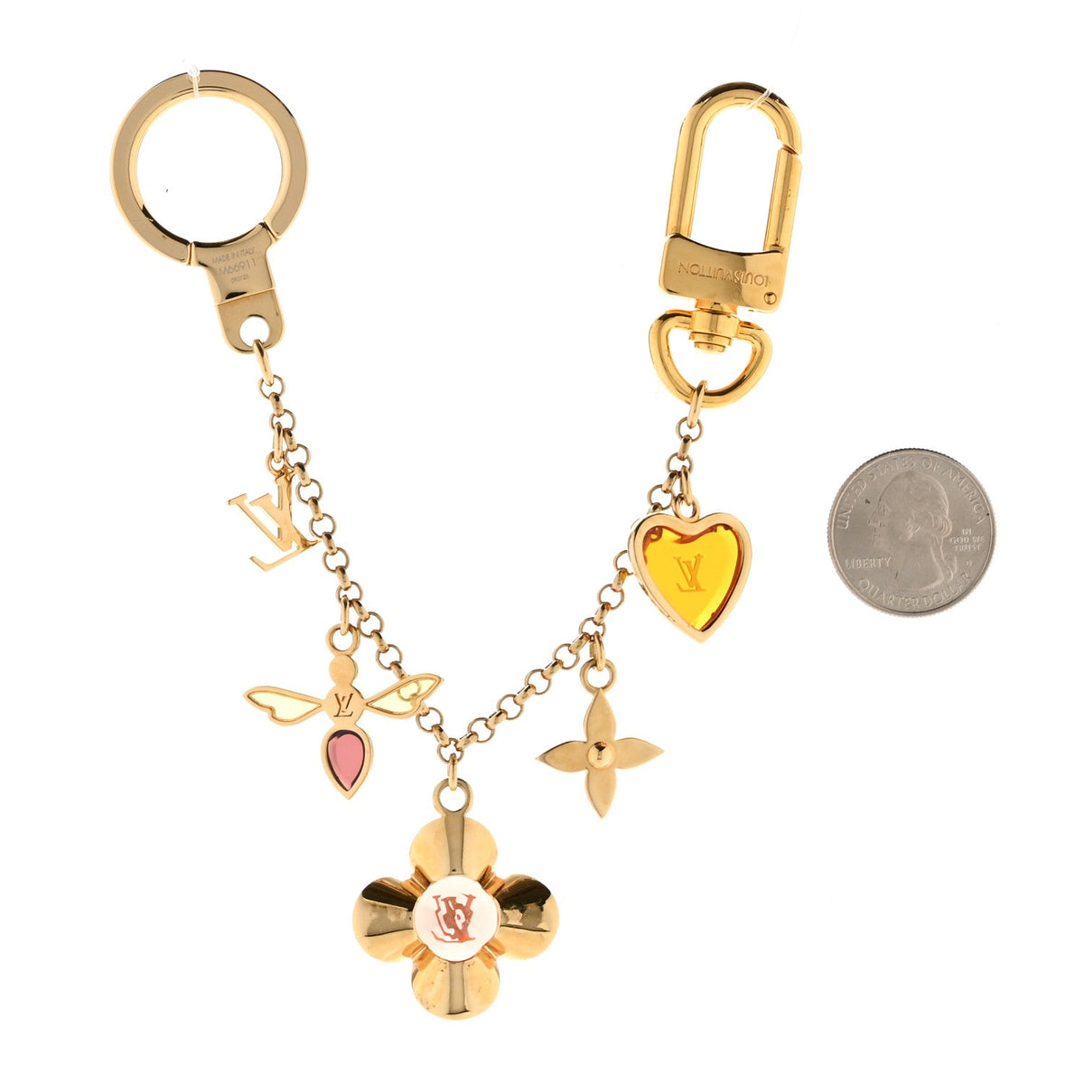 Bee Flower Chain Key Charm