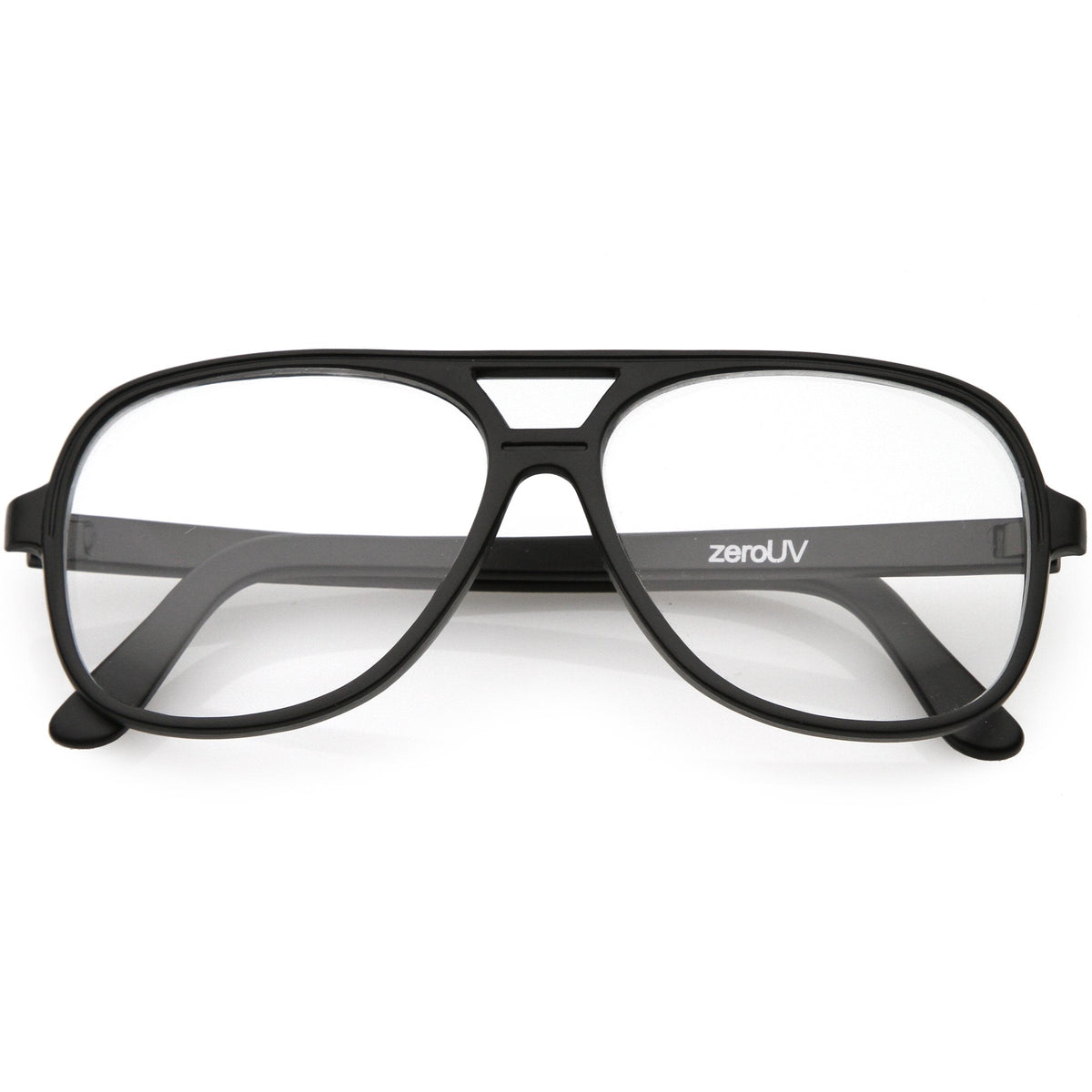 Retro 1980's Basic Square Aviator Clear Lens Glasses 8043