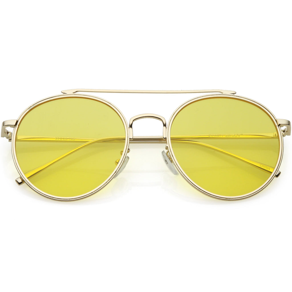 Modern Slim Round Color Tone Aviator Sunglasses A871
