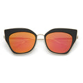 Women's Oversize Mirrored Flat Lens Cat Eye Sunglasses C348