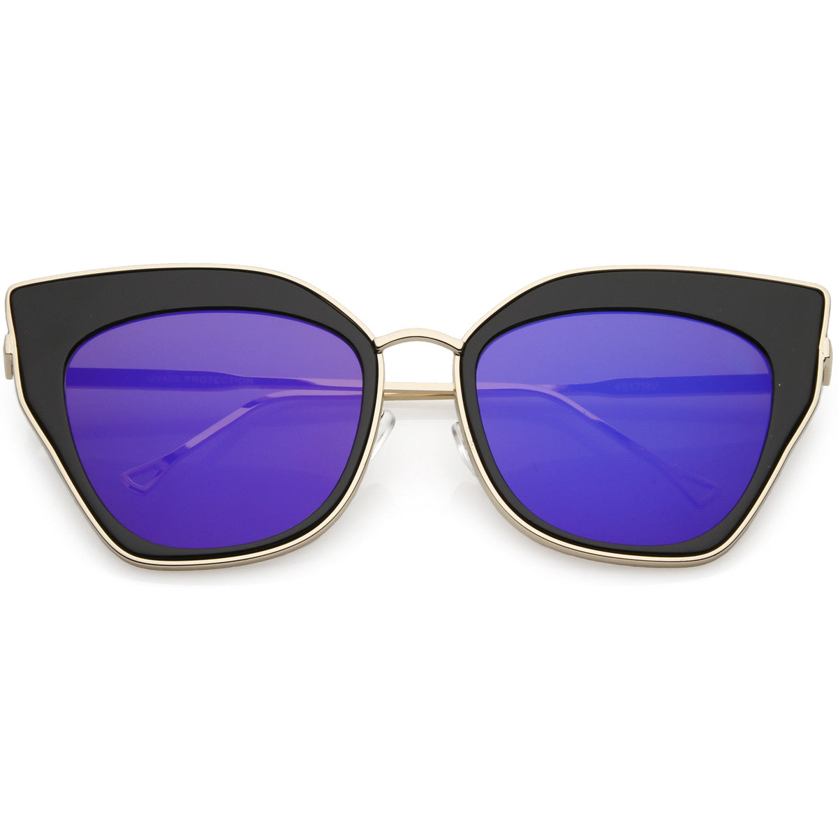 Women's Oversize Mirrored Flat Lens Cat Eye Sunglasses C348