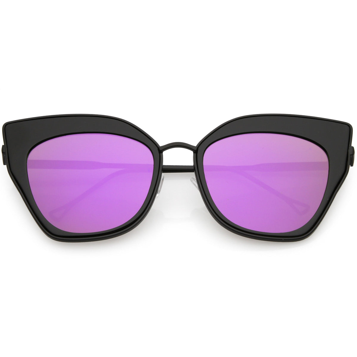 Women's Oversize Mirrored Flat Lens Cat Eye Sunglasses C348