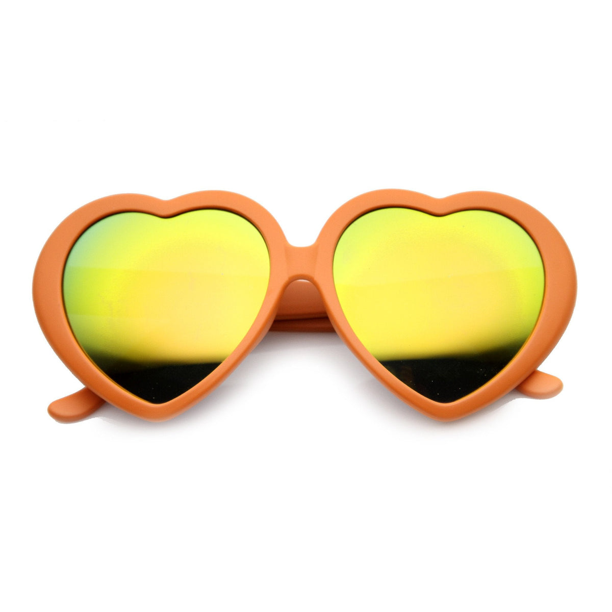 Women's Cute Oversize Heart Shape Mirror Lens Sunglasses 9764