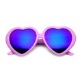 Women's Cute Oversize Heart Shape Mirror Lens Sunglasses 9764