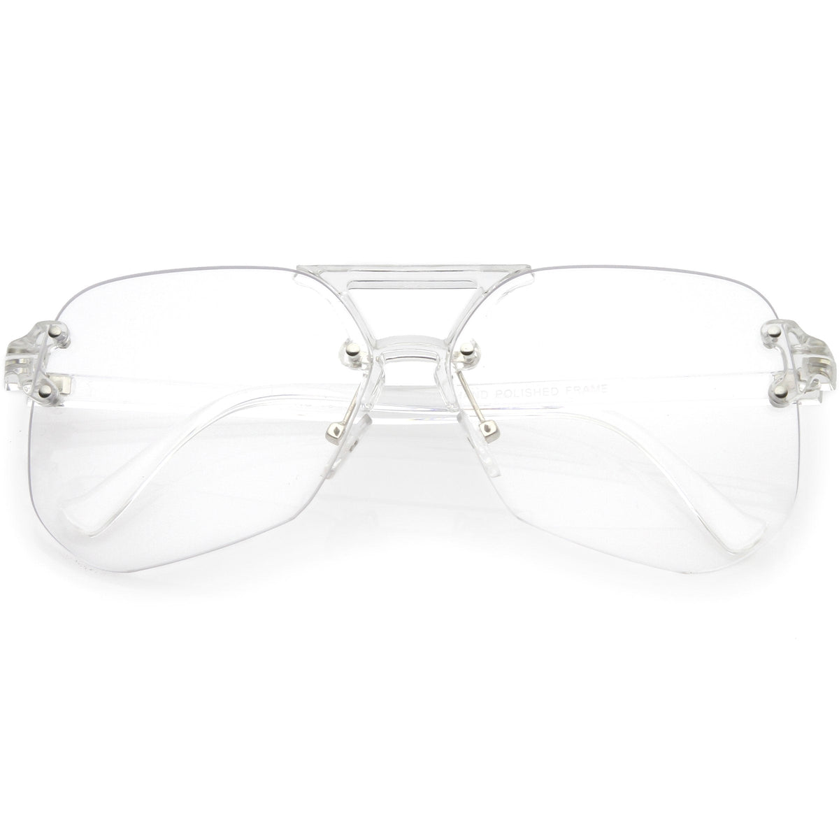 Retro Oversize Rimless Color Tone Flat Top Sunglasses C479