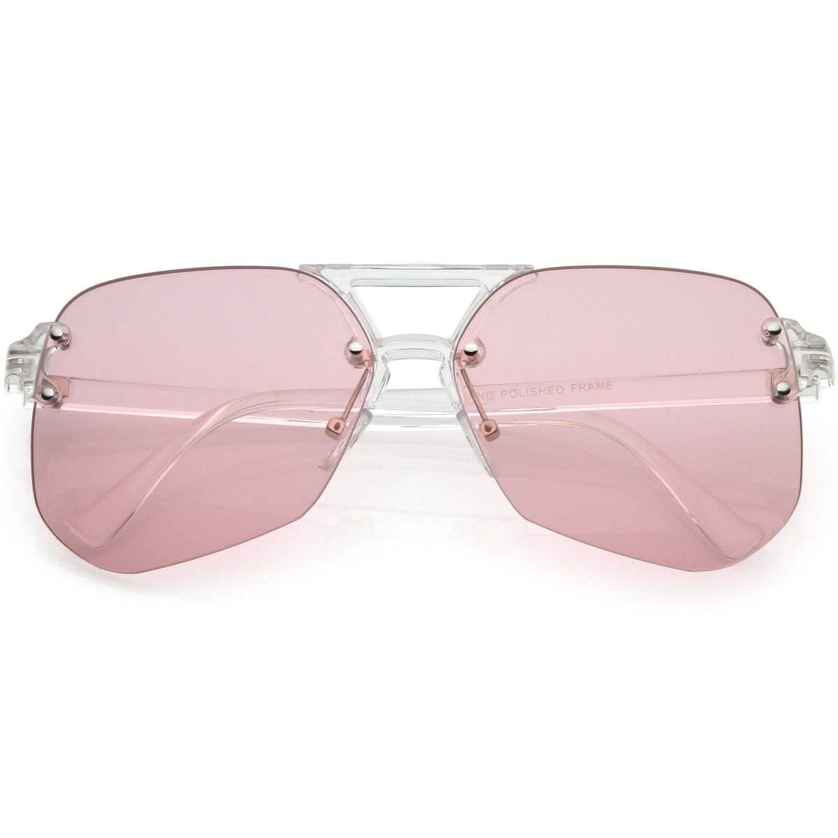 Retro Oversize Rimless Color Tone Flat Top Sunglasses C479