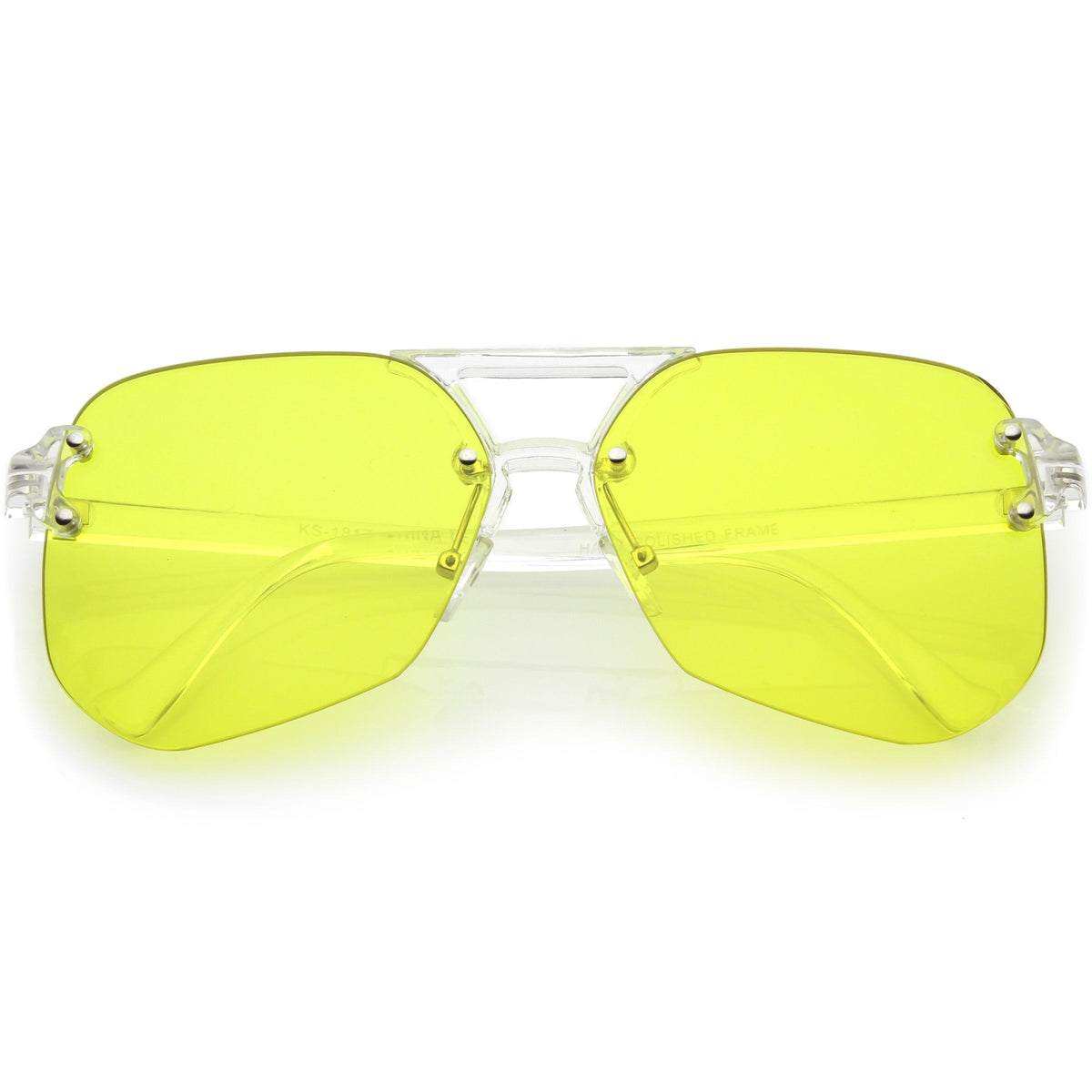 Retro Oversize Rimless Color Tone Flat Top Sunglasses C479