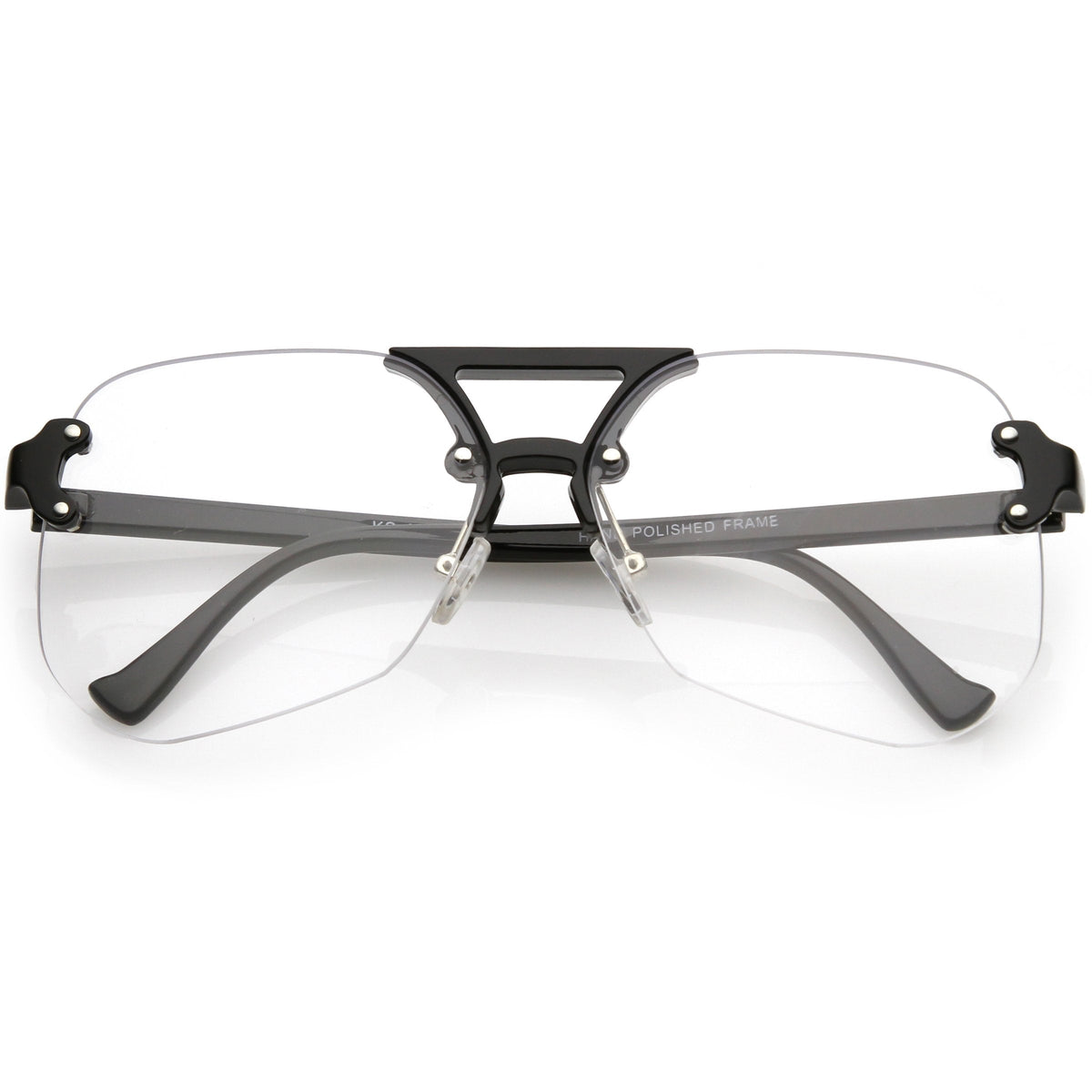 Retro Oversize Rimless Color Tone Flat Top Sunglasses C479