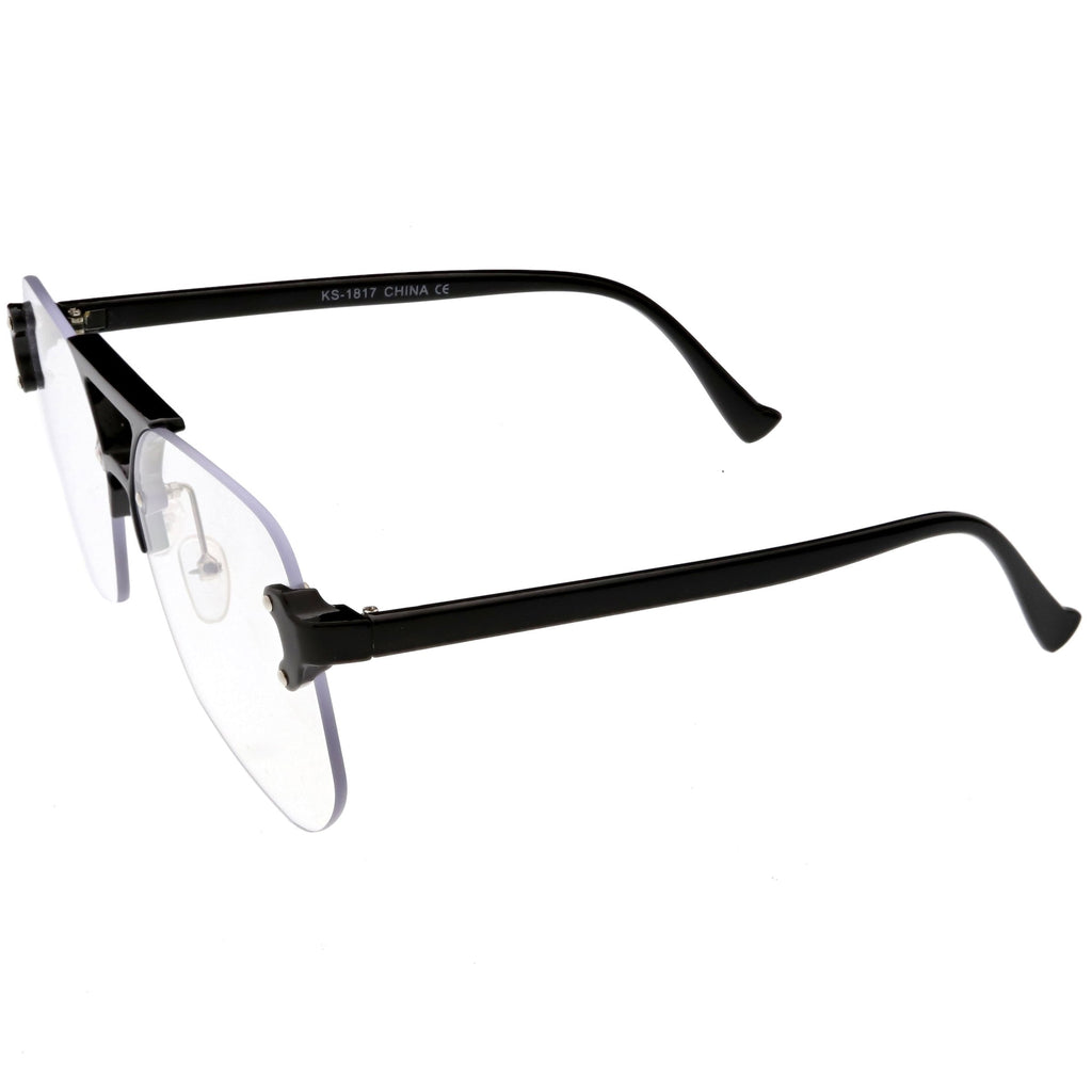 Retro Oversize Rimless Color Tone Flat Top Sunglasses C479