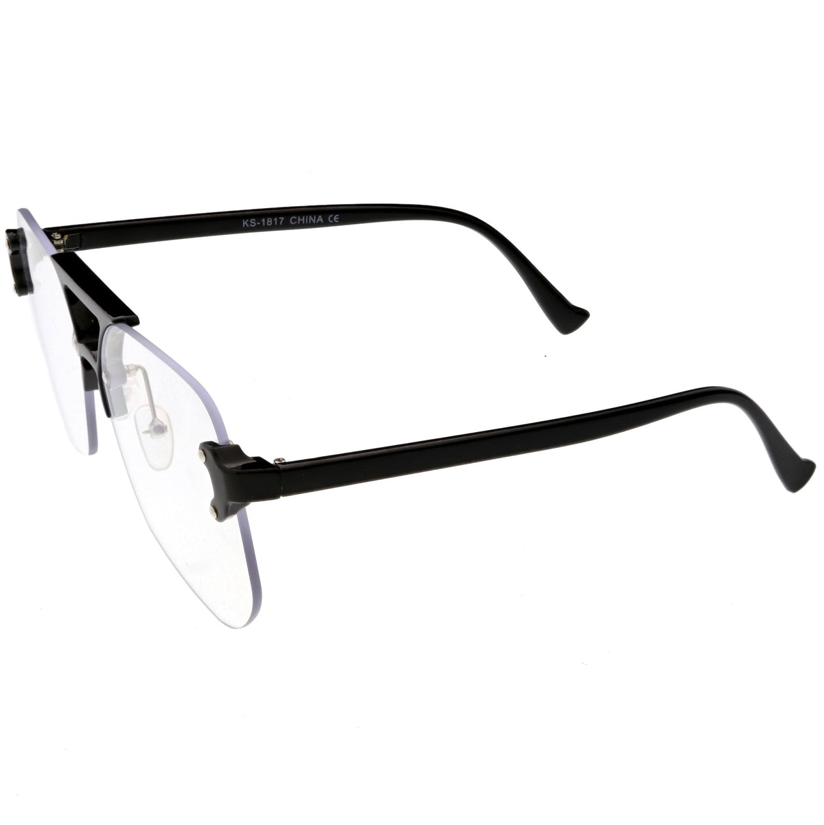 Retro Oversize Rimless Color Tone Flat Top Sunglasses C479