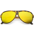 Retro Color Mirrored Flat Lens Flat Top Aviator Sunglasses C238