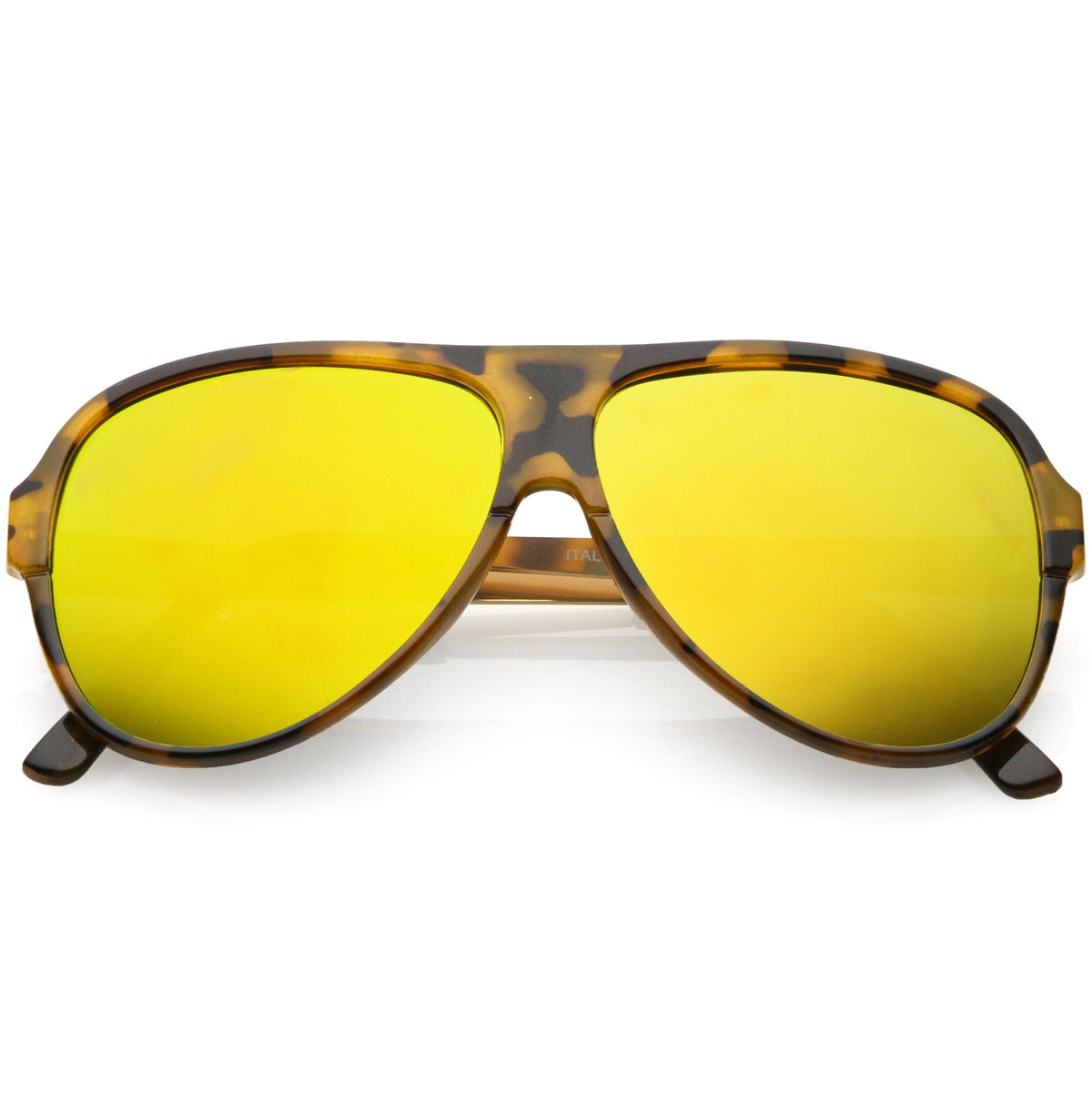 Retro Color Mirrored Flat Lens Flat Top Aviator Sunglasses C238