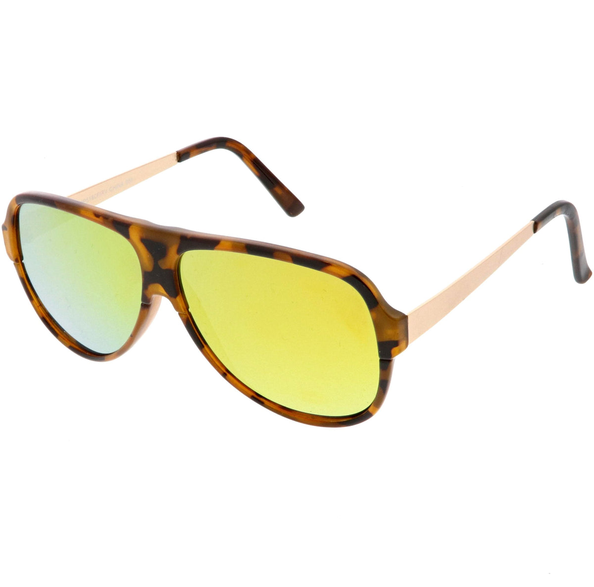 Retro Color Mirrored Flat Lens Flat Top Aviator Sunglasses C238