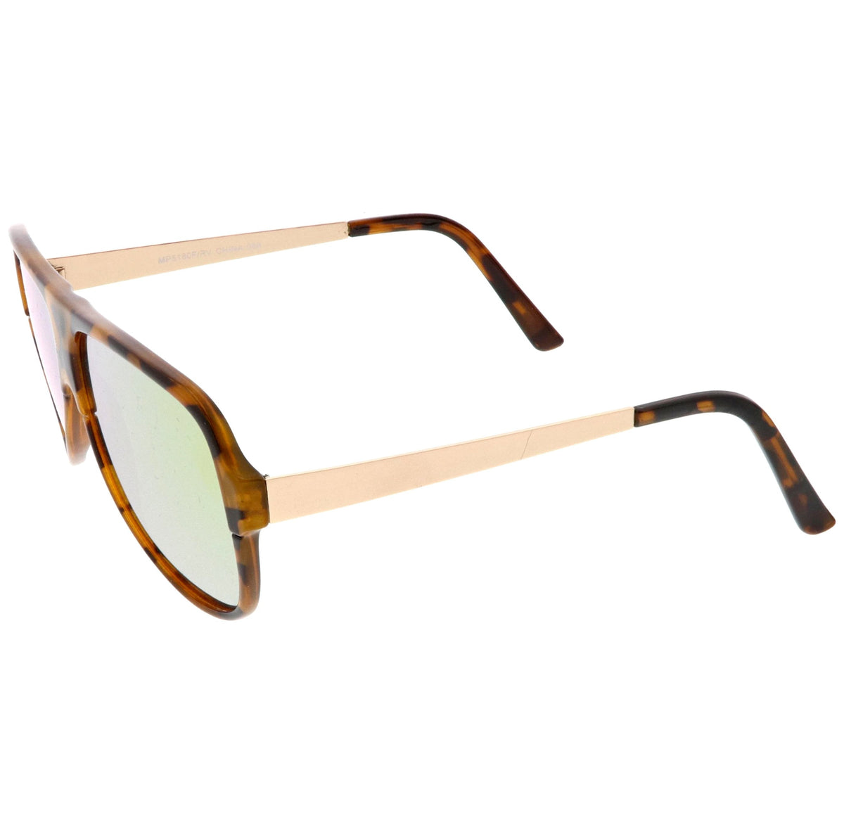 Retro Color Mirrored Flat Lens Flat Top Aviator Sunglasses C238
