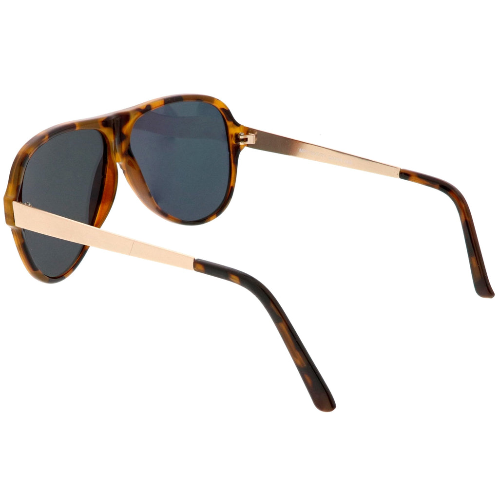 Retro Color Mirrored Flat Lens Flat Top Aviator Sunglasses C238