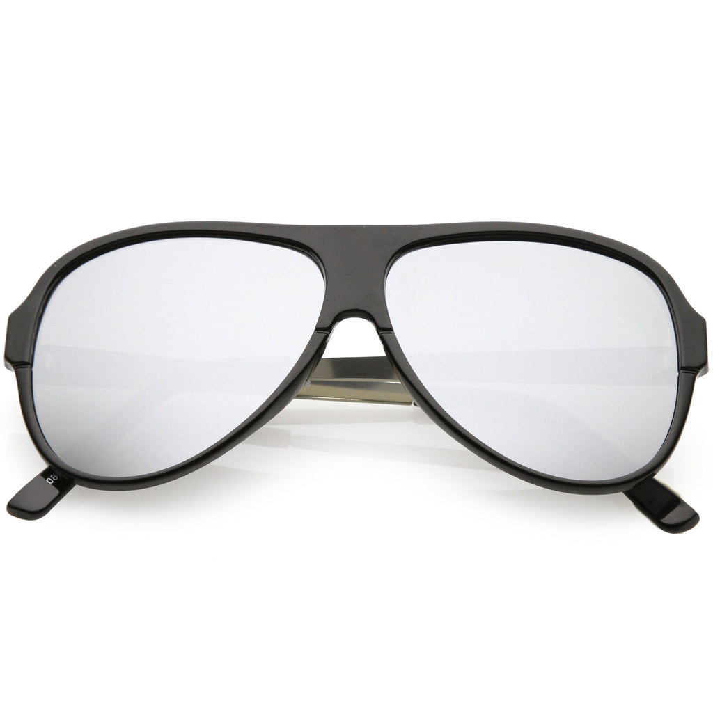 Retro Color Mirrored Flat Lens Flat Top Aviator Sunglasses C238