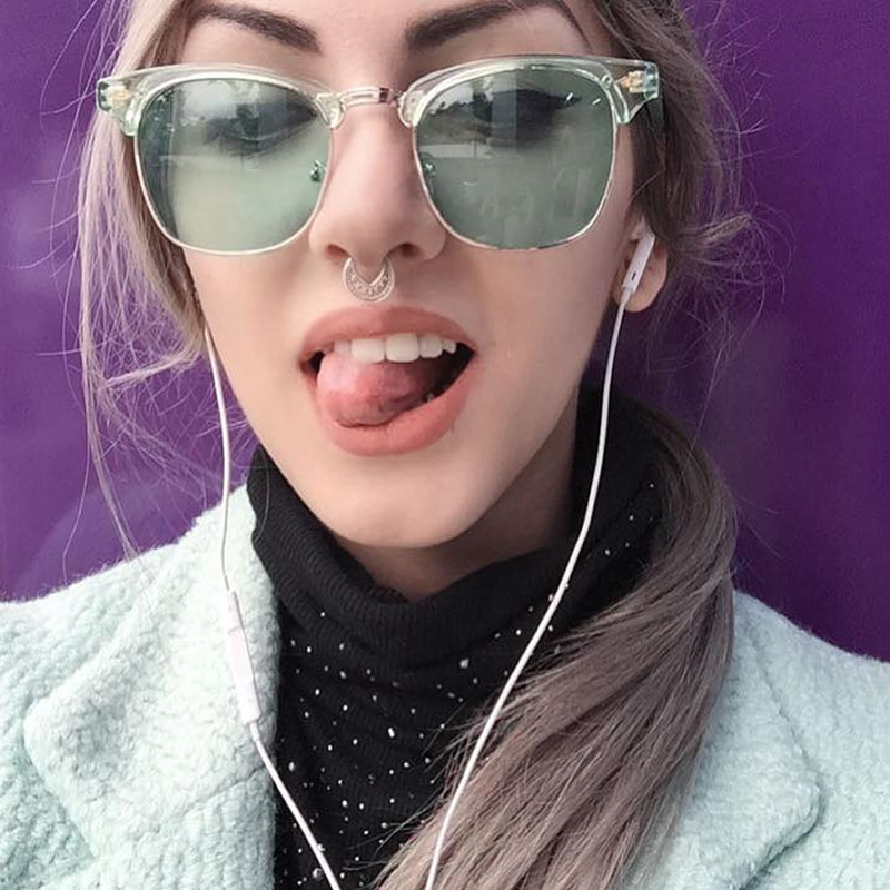 Eclectic Cute Pastel Pearl Color Half Frame Sunglasses 9430