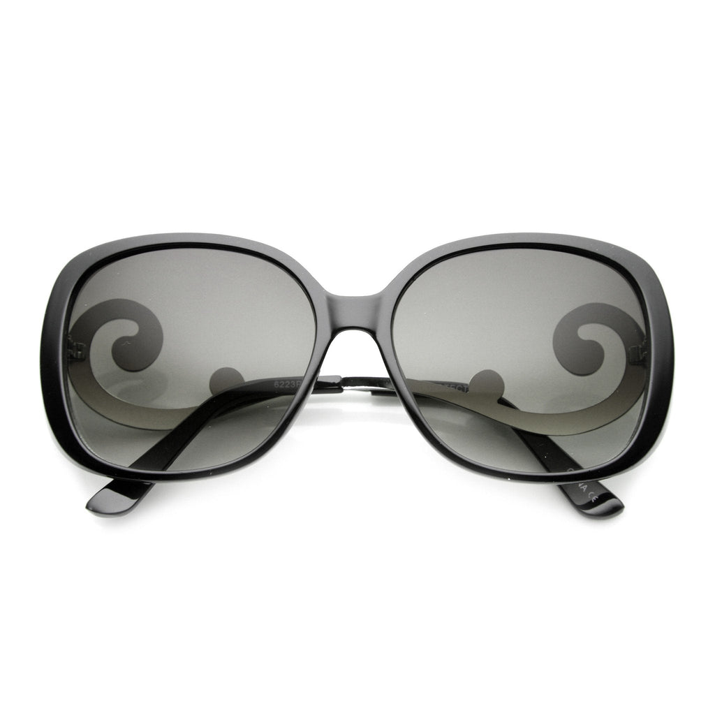 Women's Square Sunglasses With Swirl Temples 9774