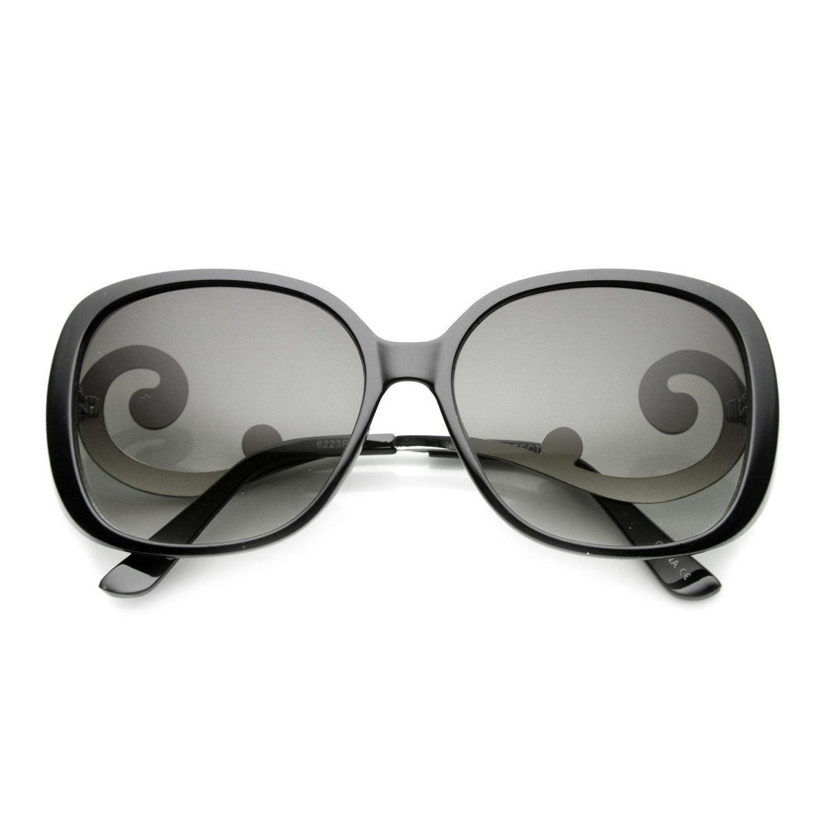 Women's Square Sunglasses With Swirl Temples 9774