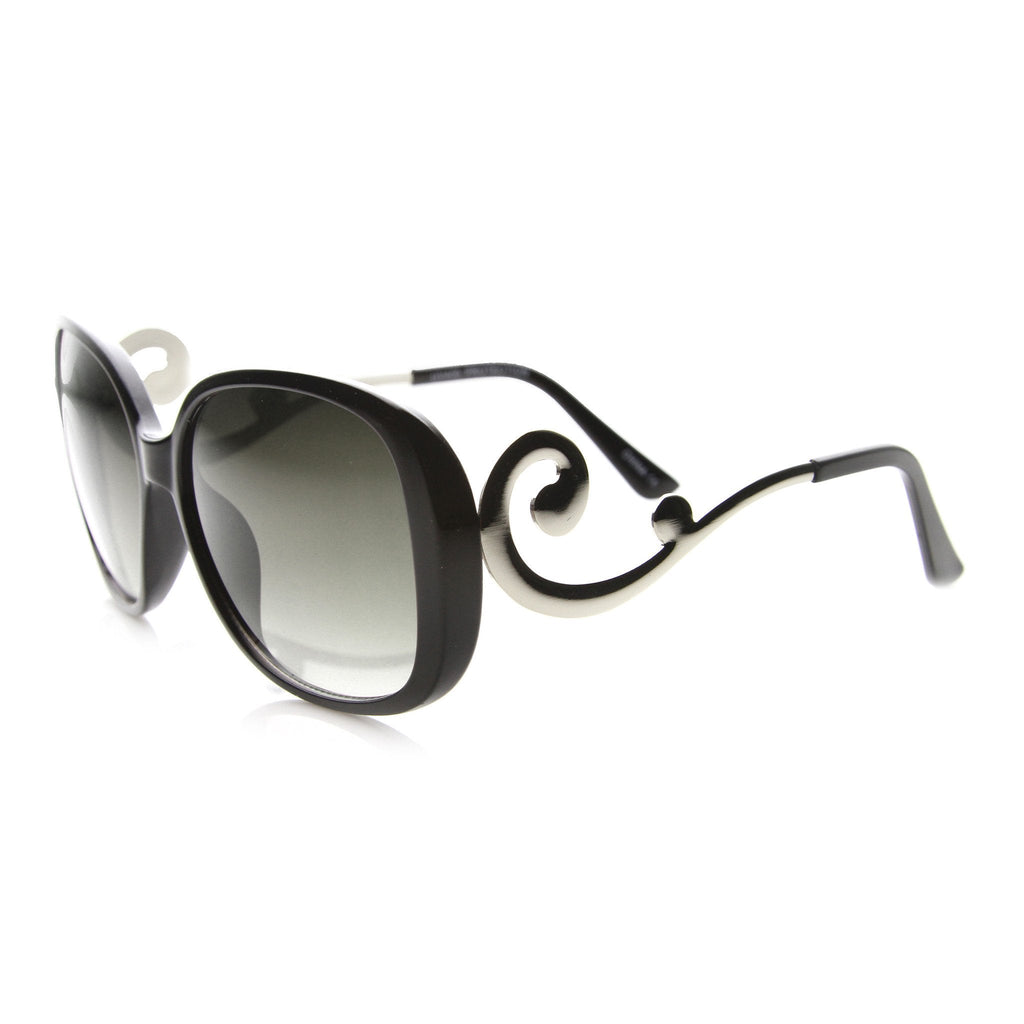 Women's Square Sunglasses With Swirl Temples 9774