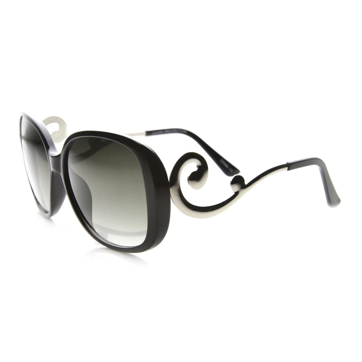 Women's Square Sunglasses With Swirl Temples 9774