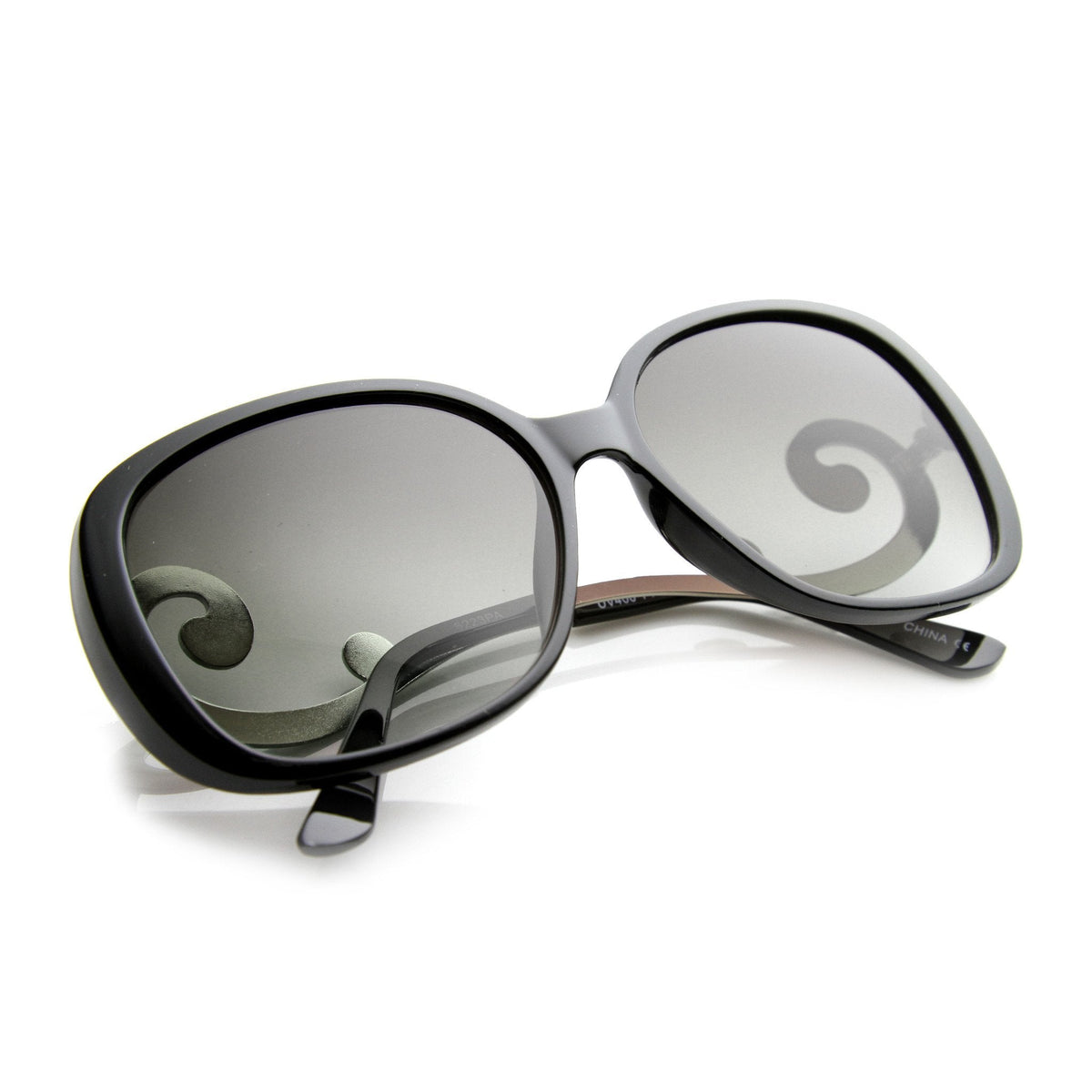 Women's Square Sunglasses With Swirl Temples 9774