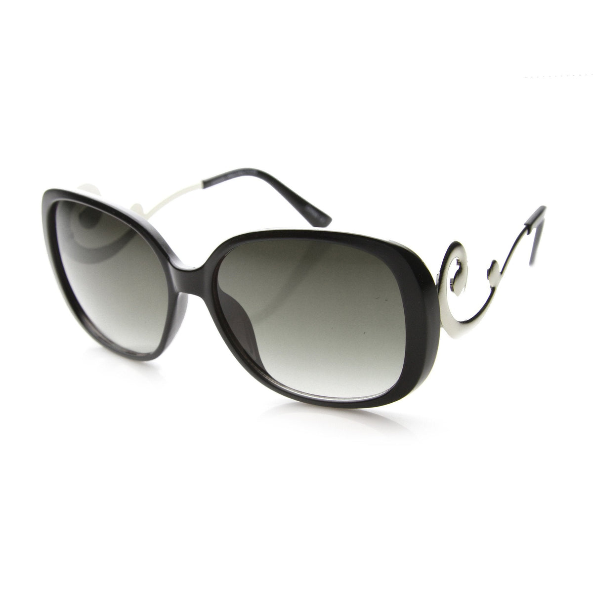 Women's Square Sunglasses With Swirl Temples 9774