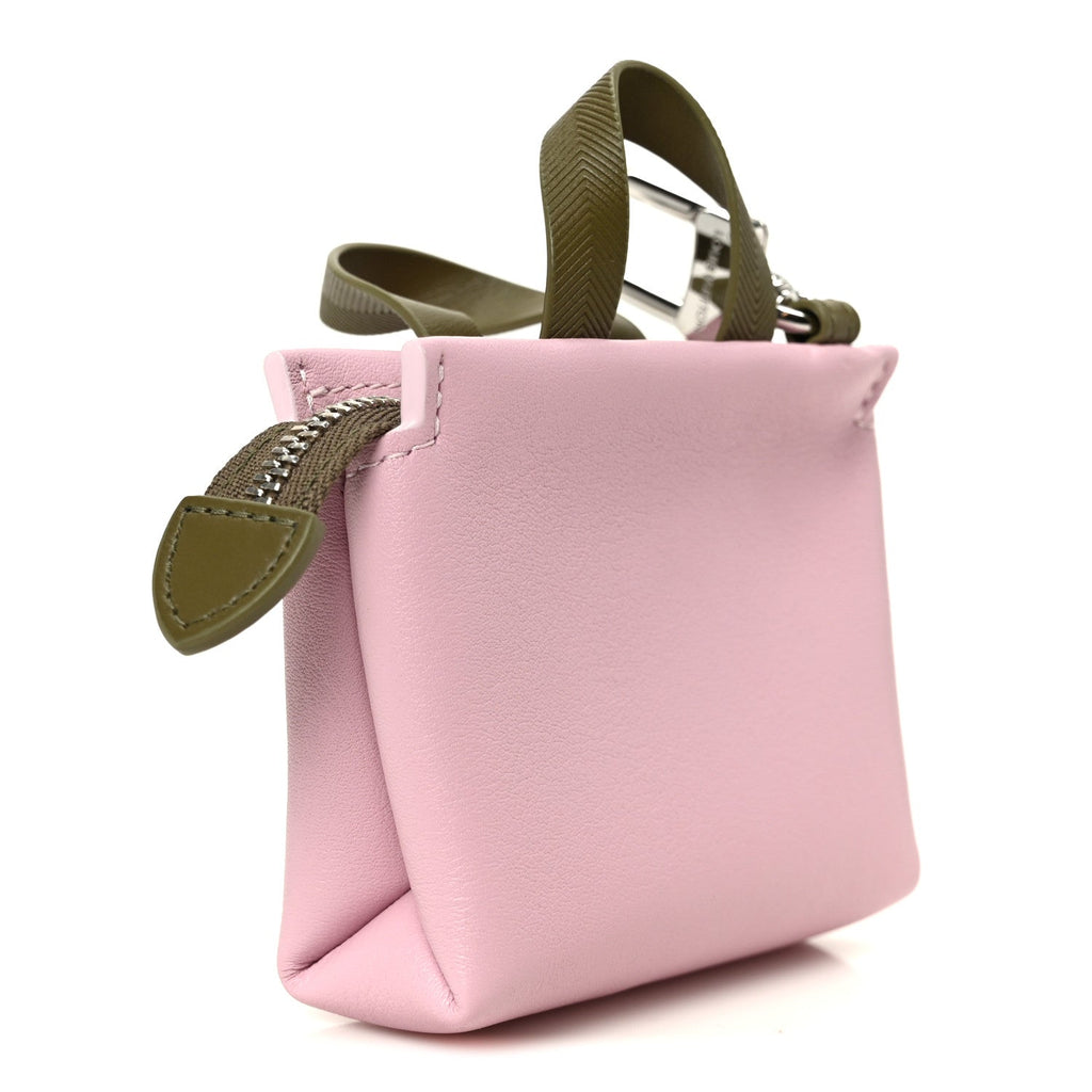 Calfskin Mini Shopper Bag Charm Pink