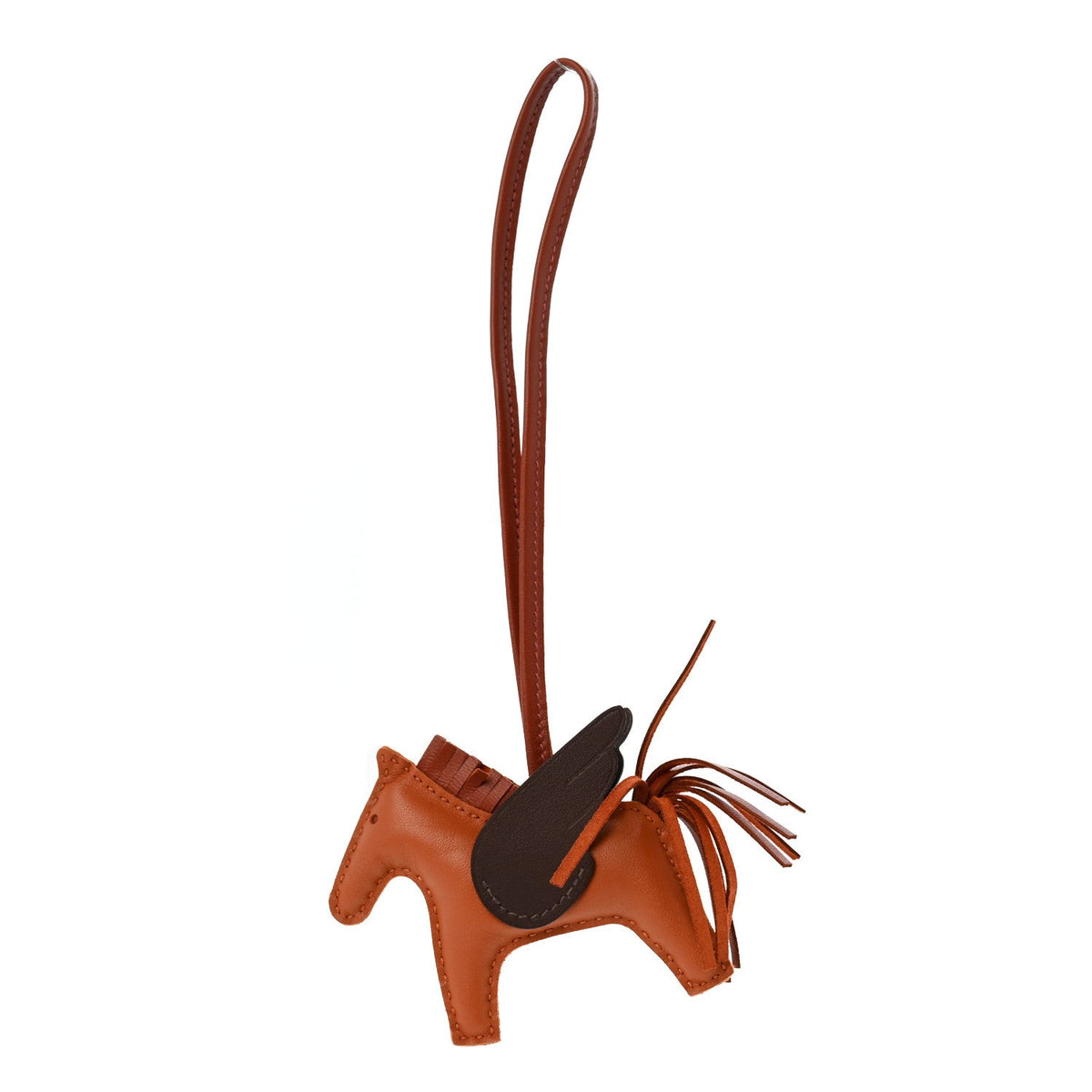 Milo Lambskin Grigri Rodeo Pegase Horse Bag Charm PM Pain D'epice Sienne Moka