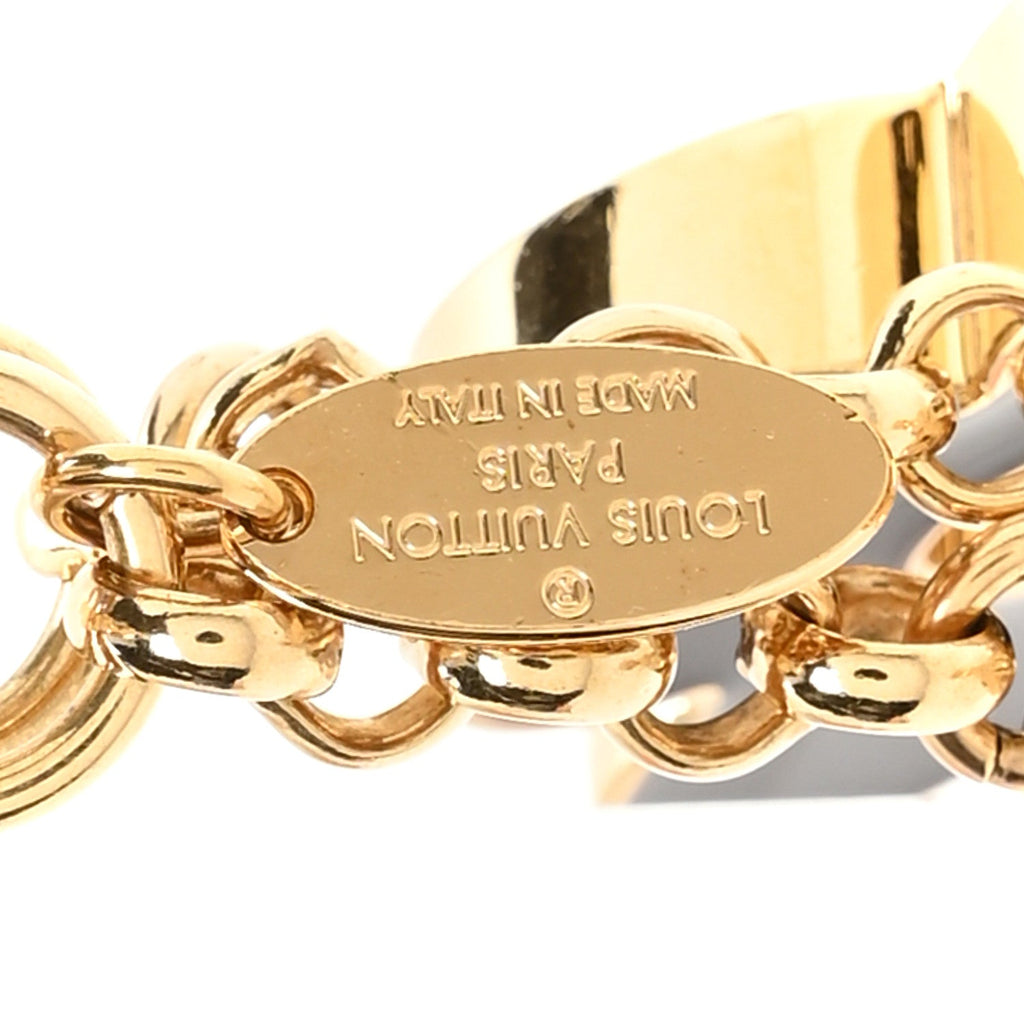 Metal Enamel Fleur De Monogram Bag Charm Dore