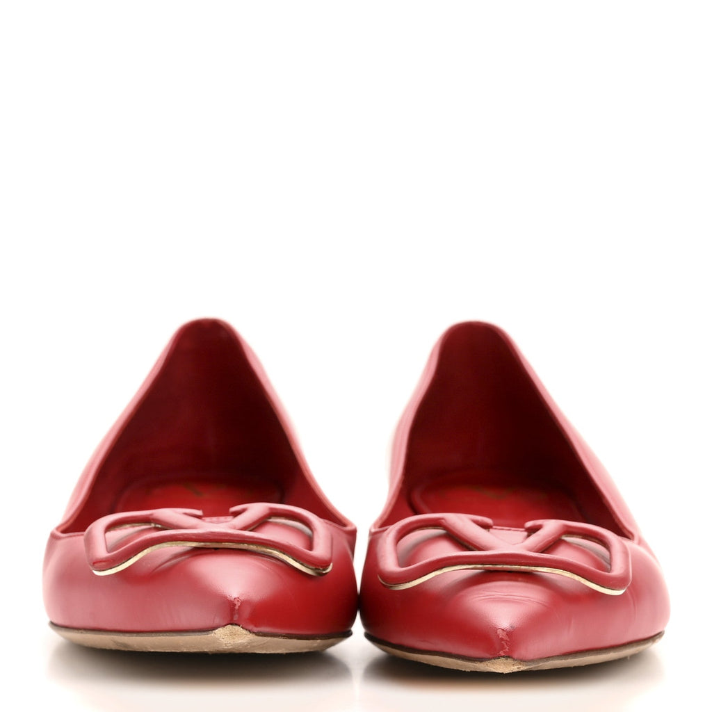 Nappa Vlogo Flats 38.5 Rouge Pur