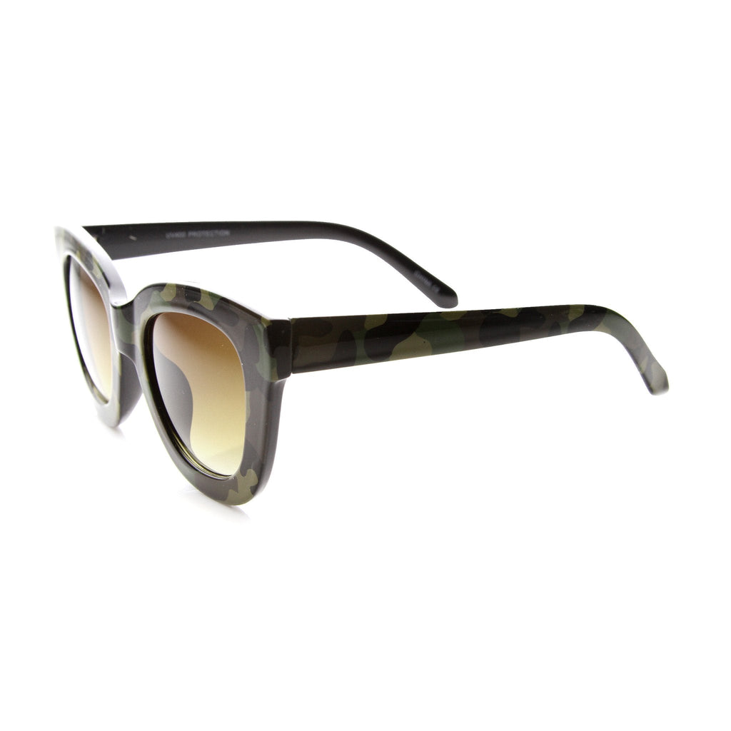 Women's Retro Oversize Block Frame Cat Eye Sunglasses 9784