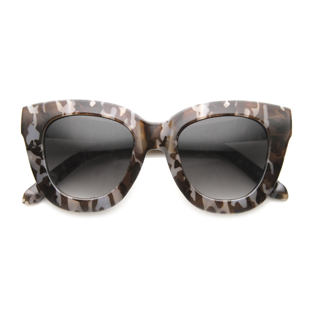 Women's Retro Oversize Block Frame Cat Eye Sunglasses 9784