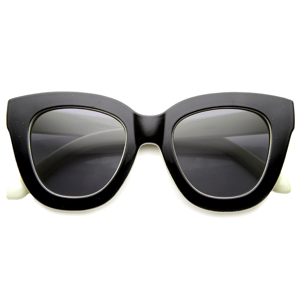 Women's Retro Oversize Block Frame Cat Eye Sunglasses 9784