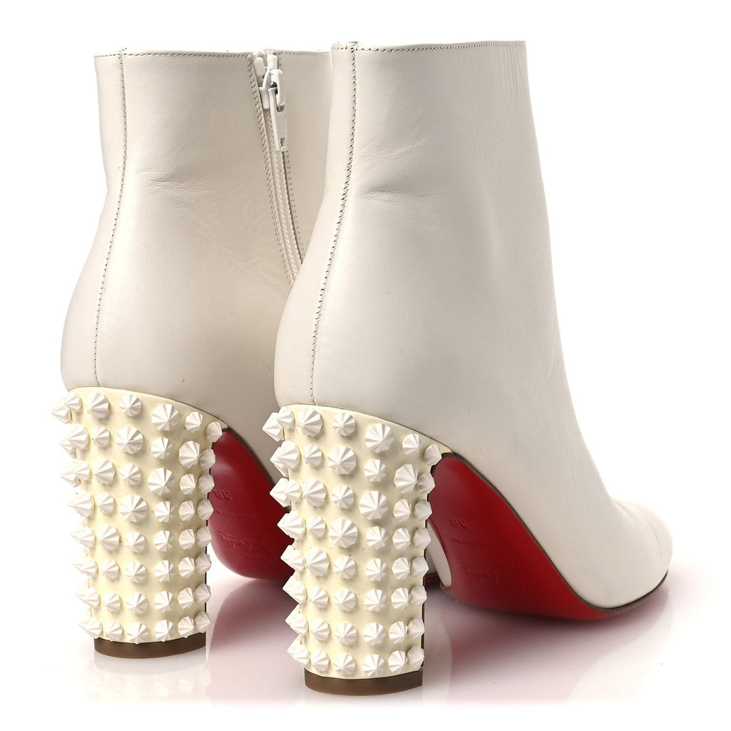 Smooth Calfskin Suzi Folk 85 Ankle Boots 38 White