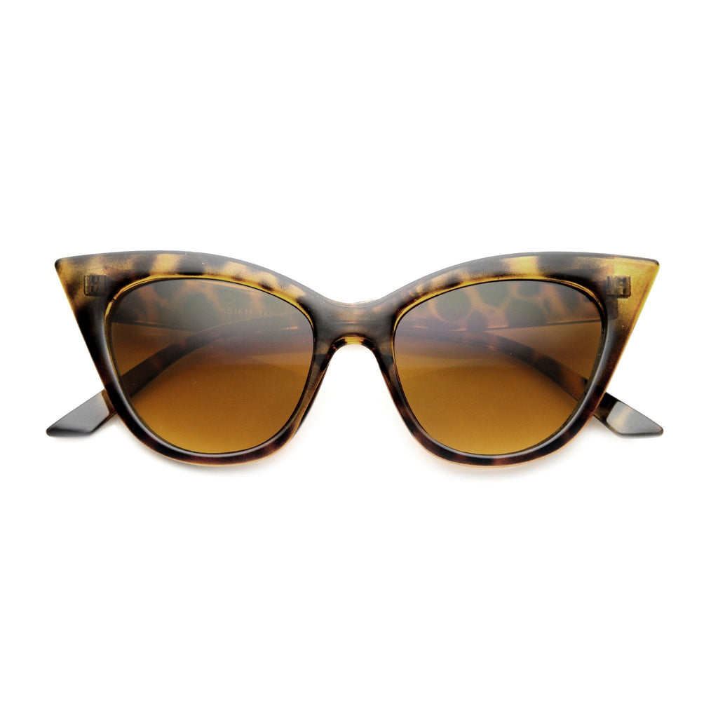 Women's Vintage Era High Pointed Oversize Cat Eye Sunglasses 9780