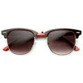 Retro Two Tone Colorful Half Frame Horned Rim Sunglasses 9182