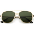 Retro Modern Minimalist Flat Lens Aviator Sunglasses C311