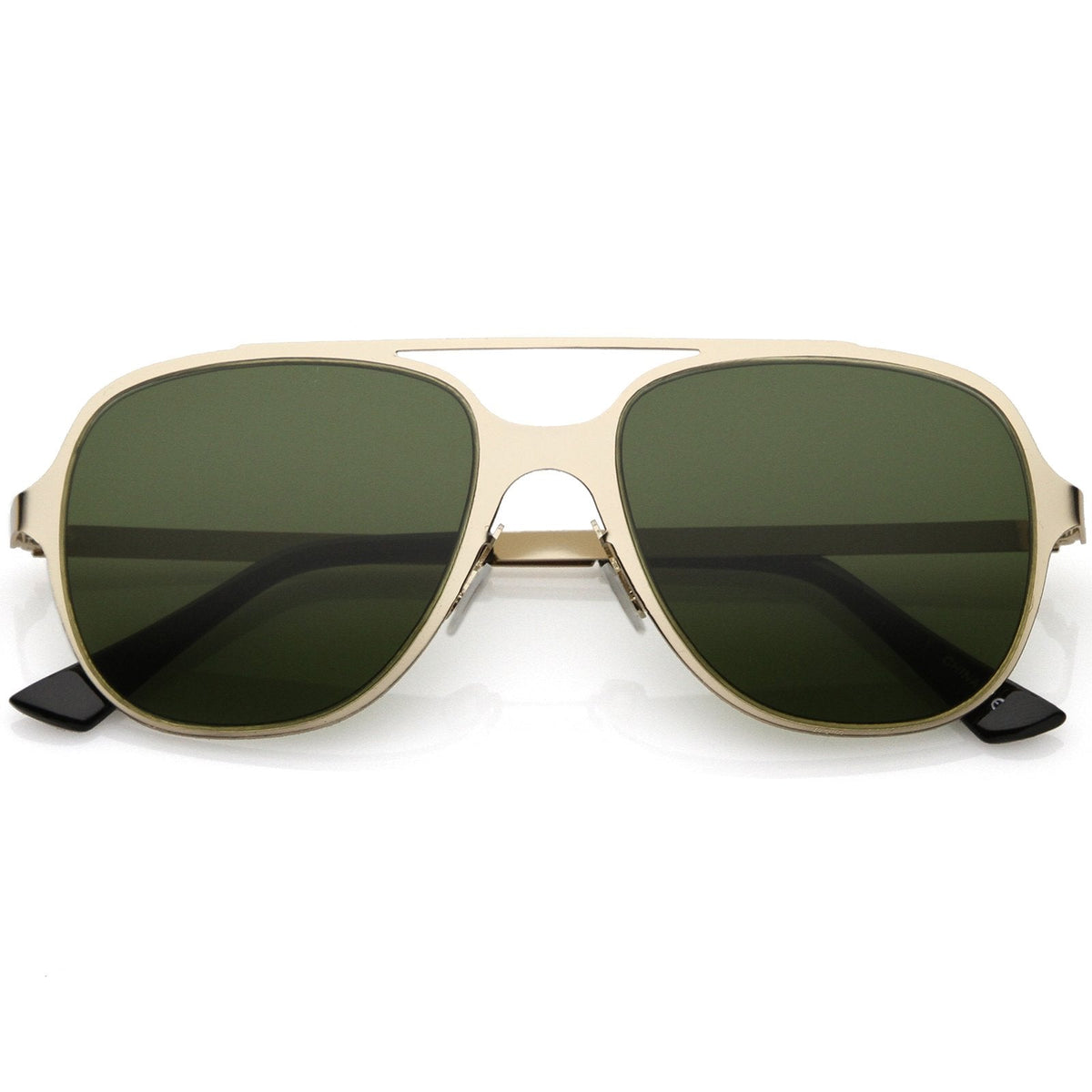 Retro Modern Minimalist Flat Lens Aviator Sunglasses C311