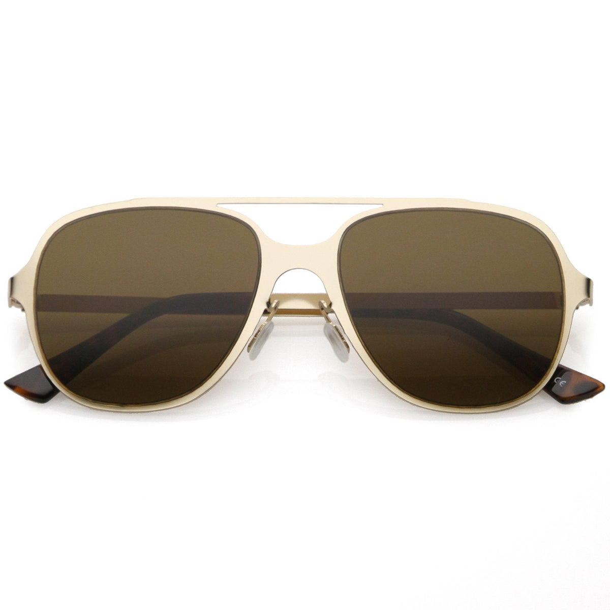 Retro Modern Minimalist Flat Lens Aviator Sunglasses C311