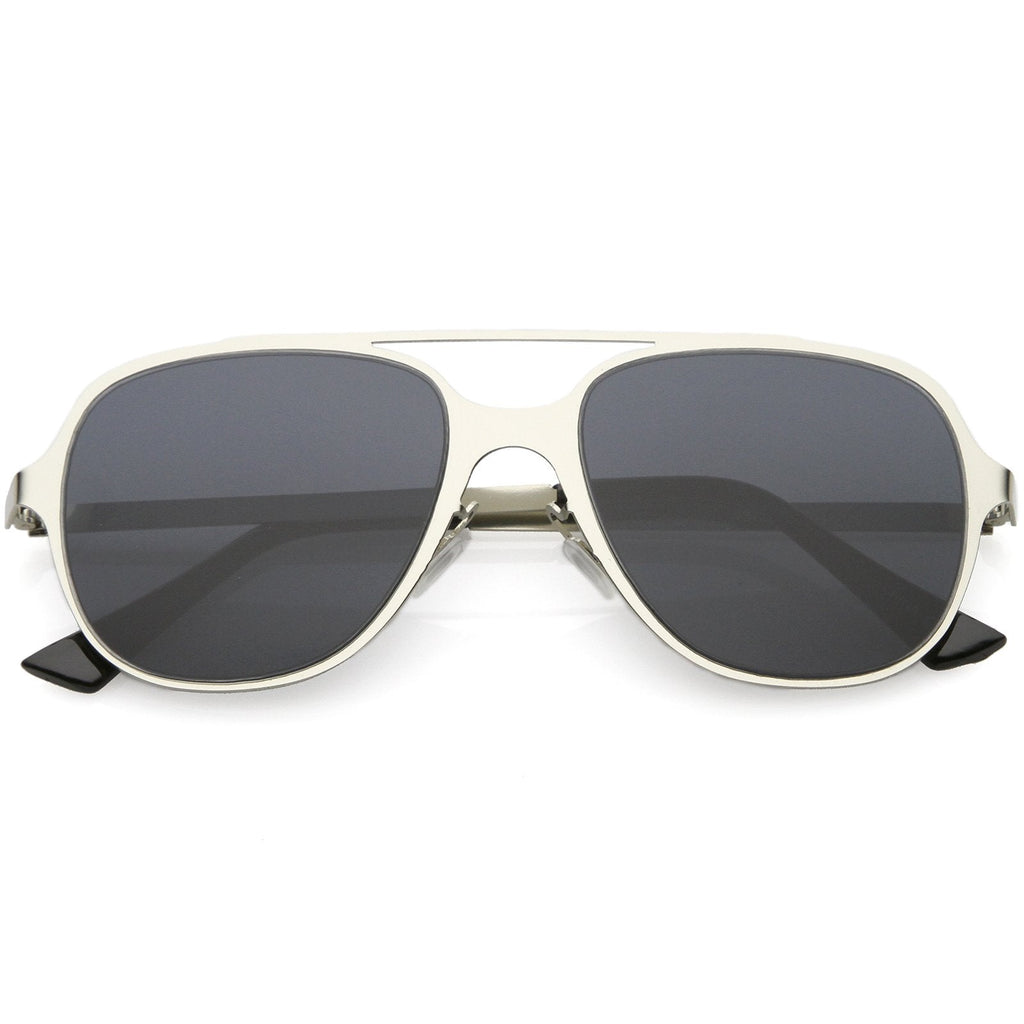 Retro Modern Minimalist Flat Lens Aviator Sunglasses C311