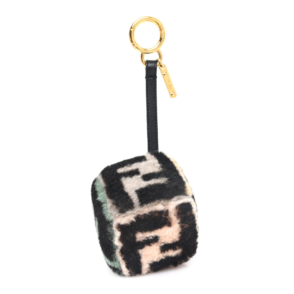 Shearling Vitello Dolce Macro FF 1974 Dice Bag Charm Multicolor