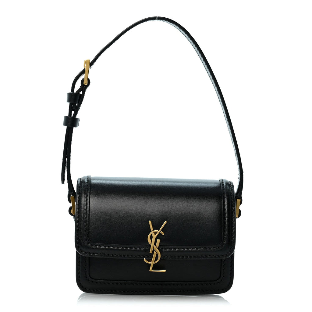 Smooth Calfskin Micro Solferino Satchel Black