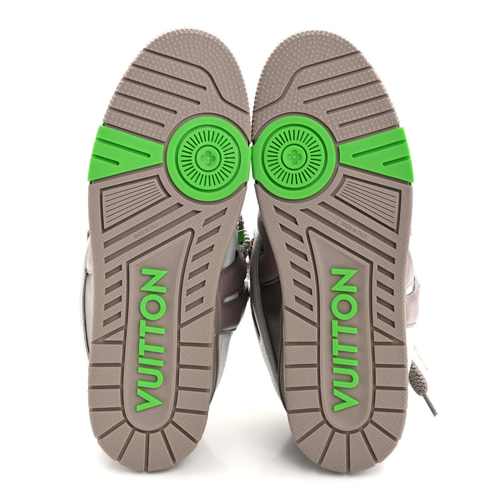 Calfskin Mens LV Skate Sneaker 9 Grey Green