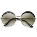 Oversize Women's Round Eye Lid Fast Fashion Sunglasses 9789