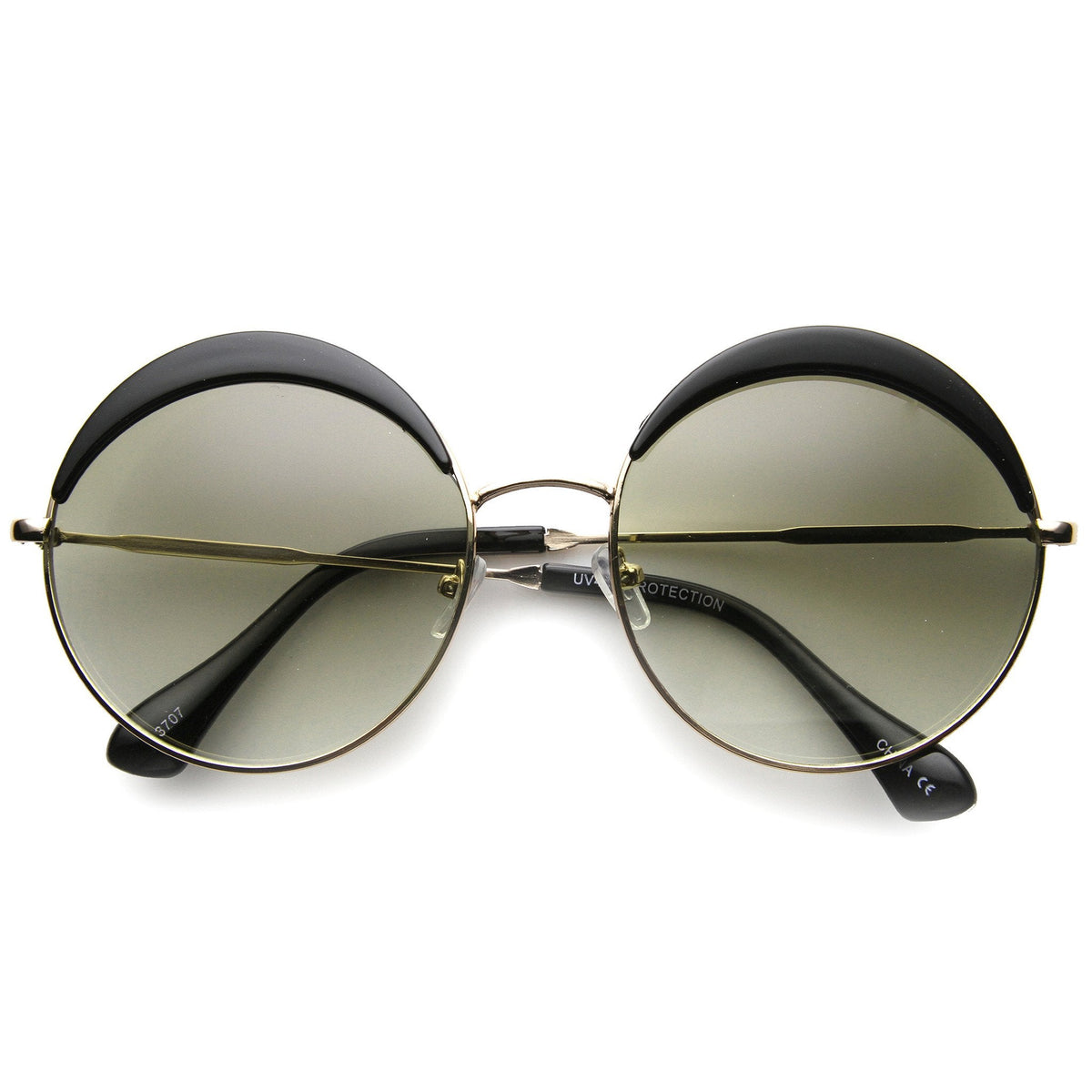 Oversize Women's Round Eye Lid Fast Fashion Sunglasses 9789