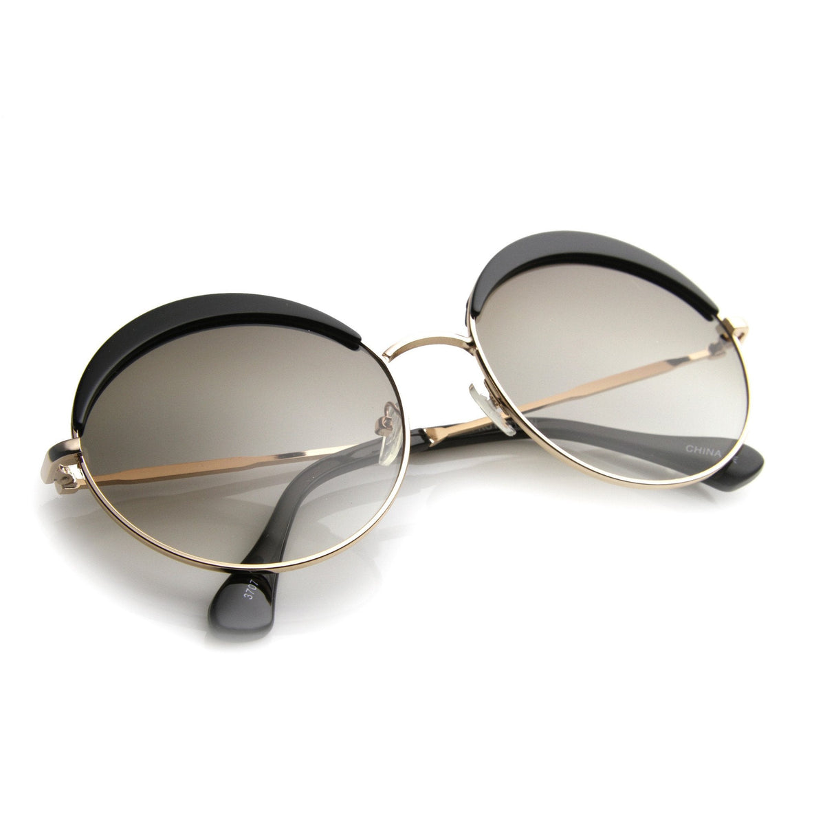 Oversize Women's Round Eye Lid Fast Fashion Sunglasses 9789