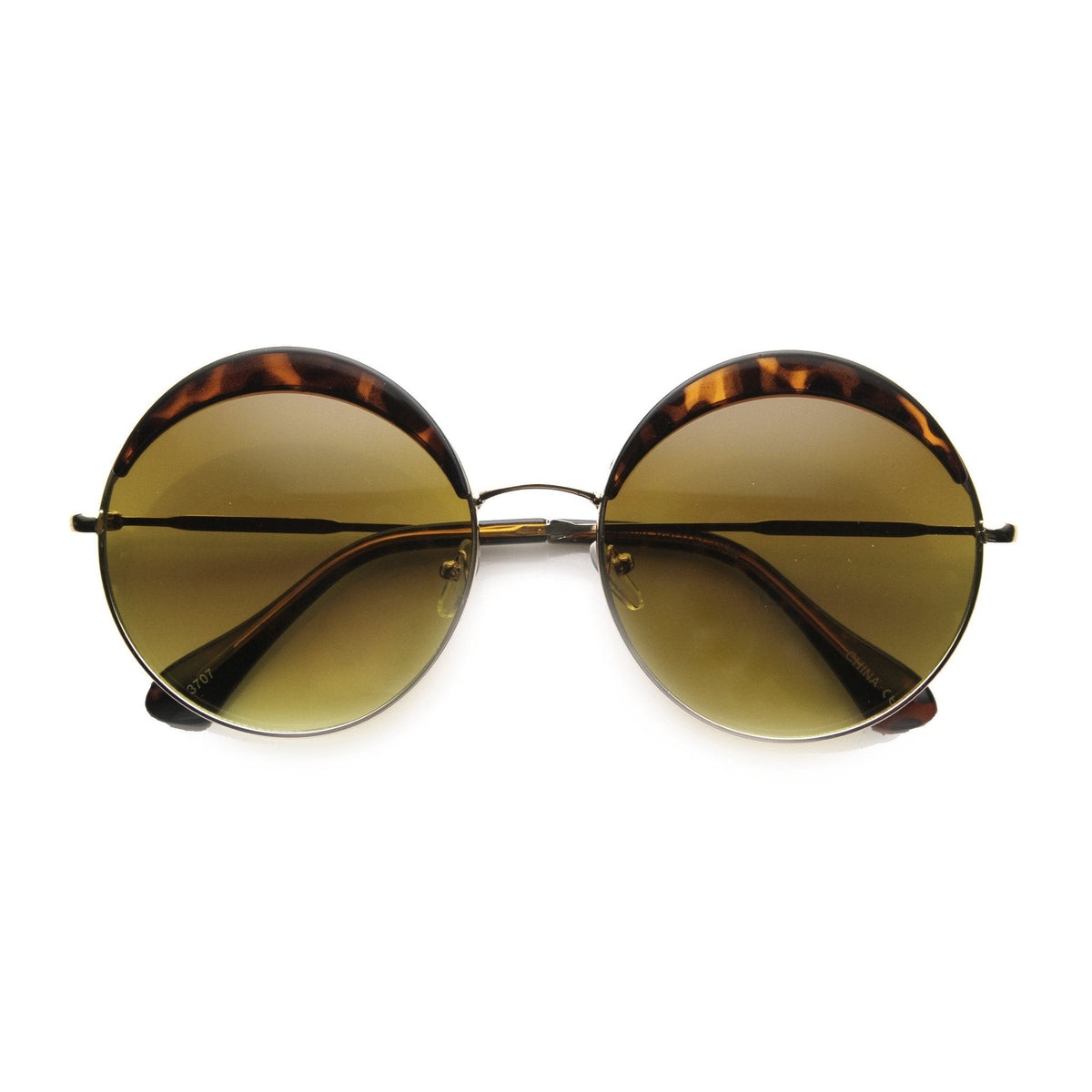 Oversize Women's Round Eye Lid Fast Fashion Sunglasses 9789