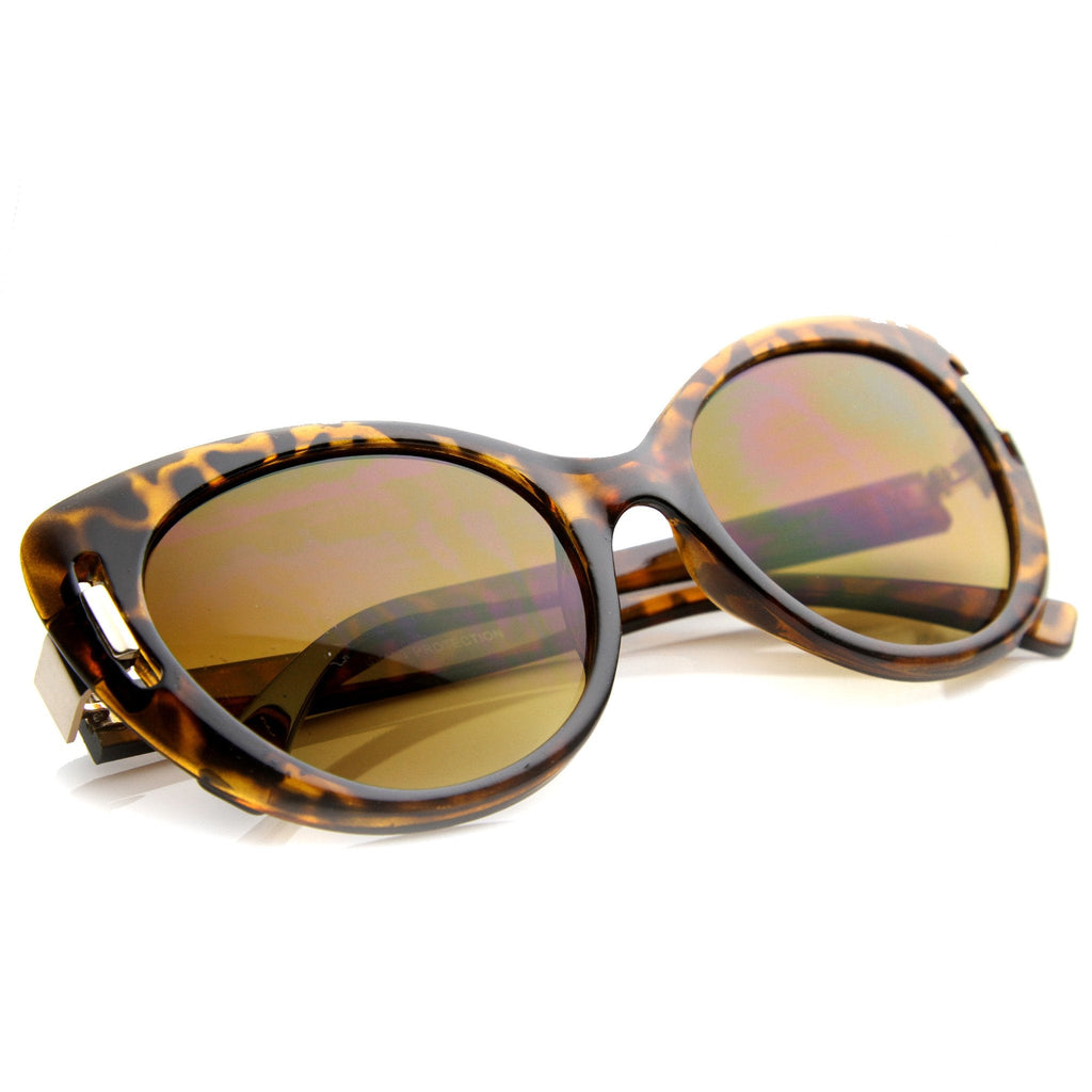 Women's Unique Temple Oversize Cat Eye Sunglasses 9794