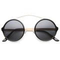 Retro Hipster Round Arched Crossbar Sunglasses 9841
